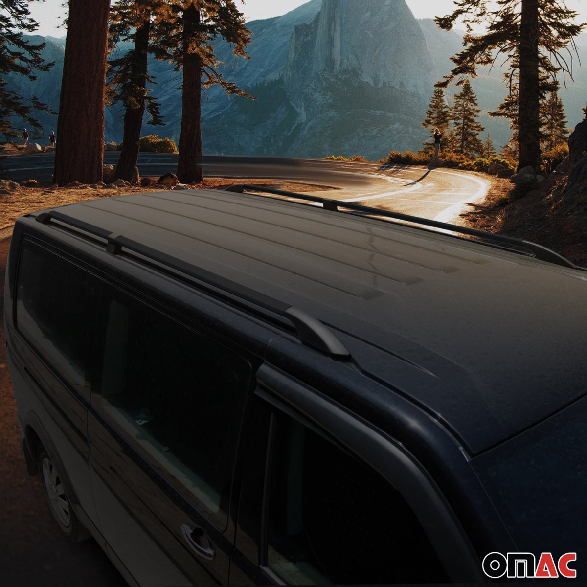 Ford Transit Connect Roof Rails - Omac - Solid (Divided) Alu - Black - 2014-2023